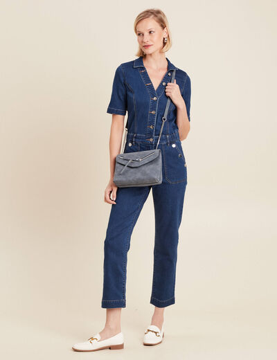 Combinaison pantalon en jean denim stone femme
