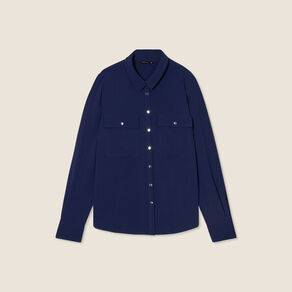 Chemise manches longues bleu marine femme