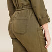 Combinaison pantalon zippée vert olive femme