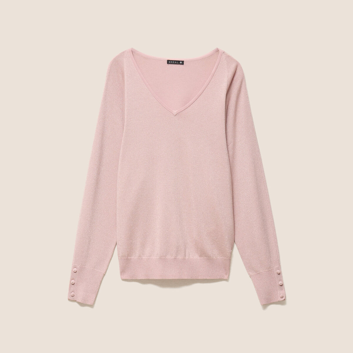 Pull manches longues rose clair femme