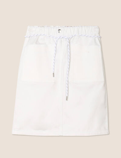 Jupe droite réversible blanc femme