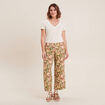 Pantalon large 7/8ème vert kaki femme