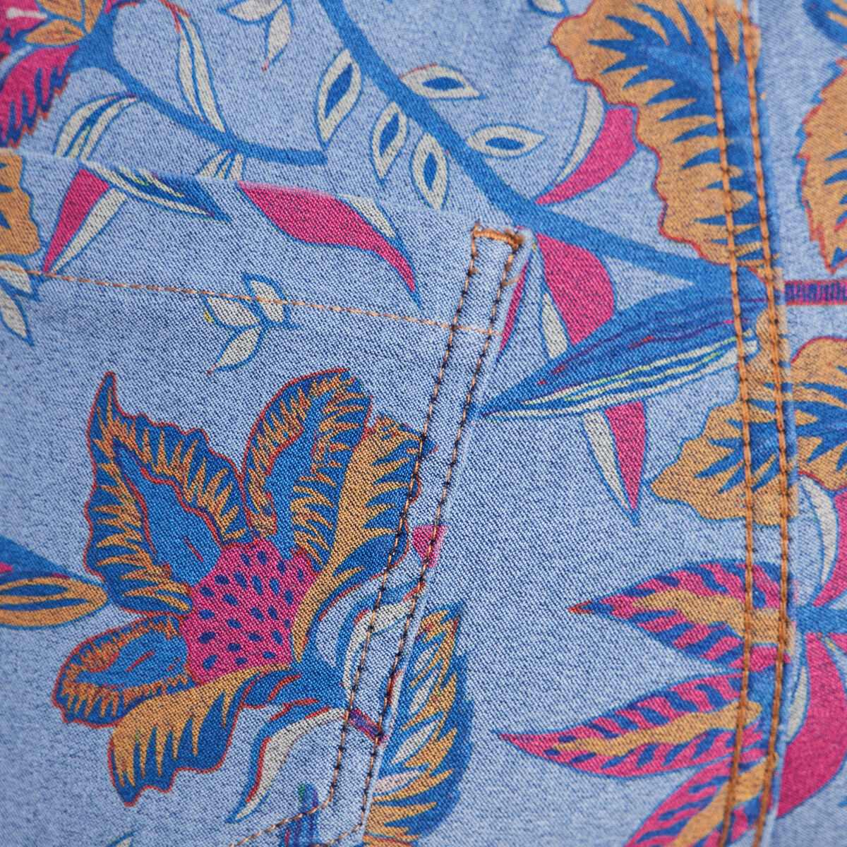 Jean droit r&eacute;versible bleu femme