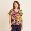 Blouse ample manches courtes multicolore femme