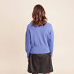 Pull droit col rond manches longues bleu femme