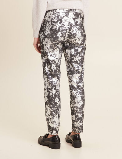 Pantalon ajusté à coulisse noir femme