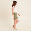 Short fluide taille basse vert kaki femme