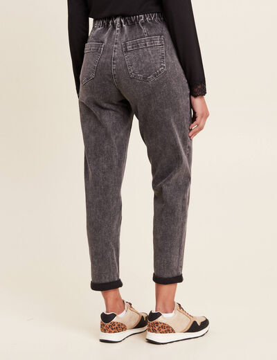 Jean ample 7/8ème denim gris femme