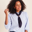 Foulard satin&eacute; bleu marine femme