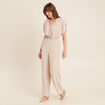Combinaison col croisé gris clair femme