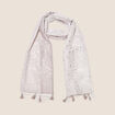 Foulard à pampilles gris argent femme