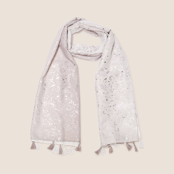 foulard a pampilles gris argent femme Foulard à pampilles gris argent femme