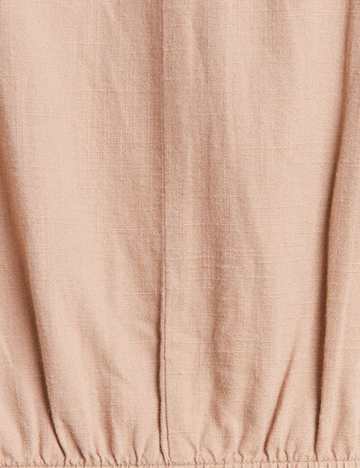 Veste droite boutonnée sable femme