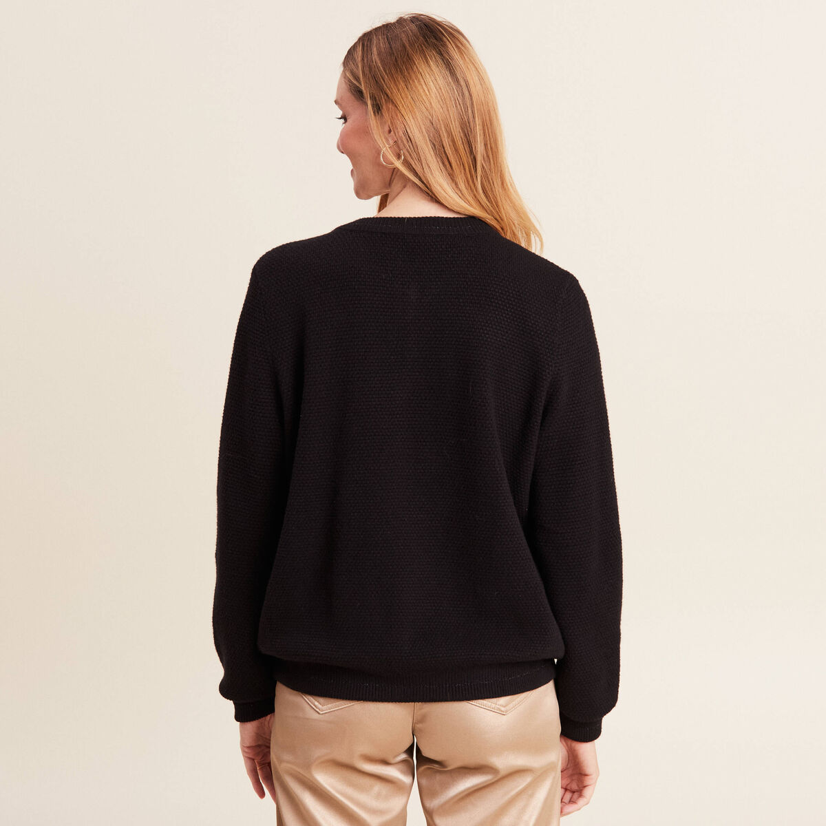 Gilet réversible manches longues noir femme
