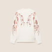 Pull col rond manches longues sequins ecru femme