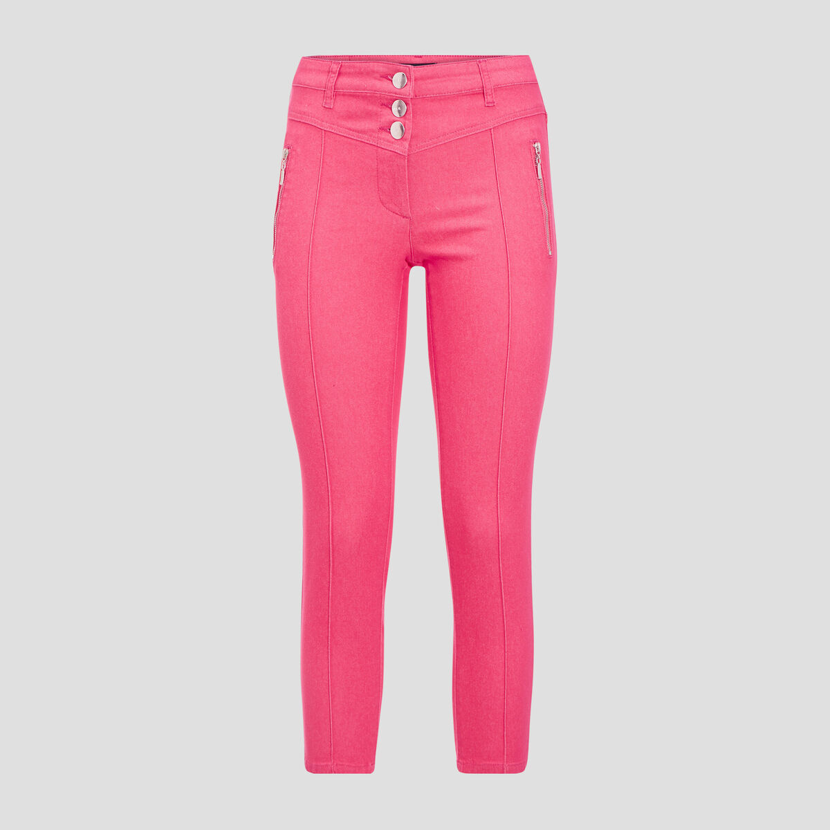 Pantacourt taille standard rose framboise femme