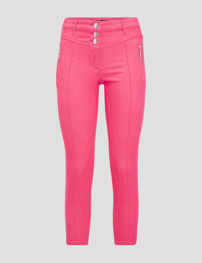 Pantacourt taille standard rose framboise femme
