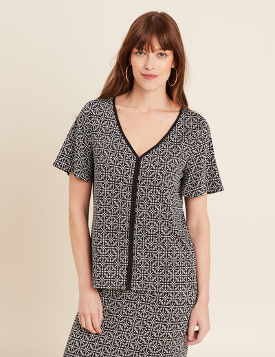 T-shirt manches courtes noir femme