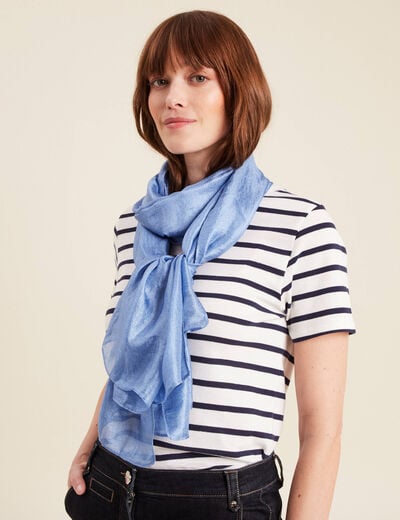 Foulard effet satin bleu ciel femme