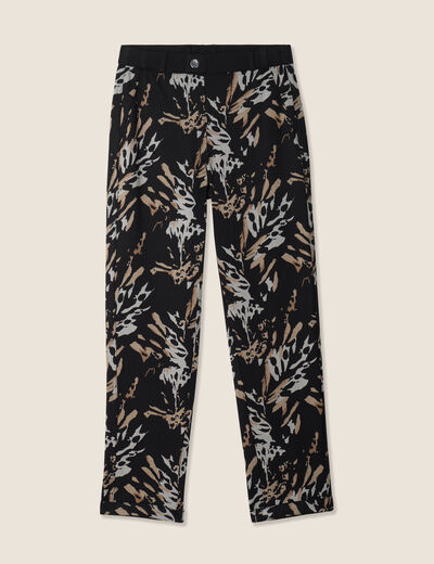 Pantalon droit réversible noir femme