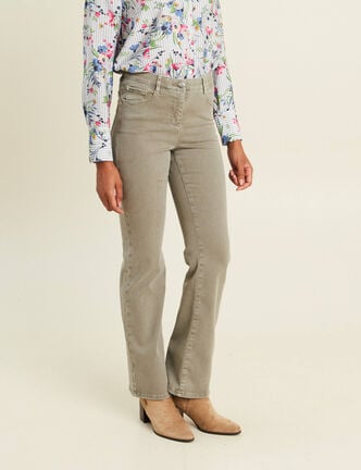 Jean magique L'Unique coupe bootcut vert kaki femme