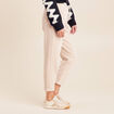 Pantalon coupe mom en velours sable femme