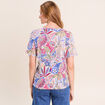 T-shirt col V manches courtes mauve femme