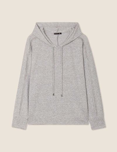Sweat à capuche gris clair femme