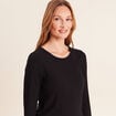 T-shirt thermique ajust&eacute; manches longues noir femme