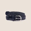 Ceinture large tress&eacute;e bleu marine femme