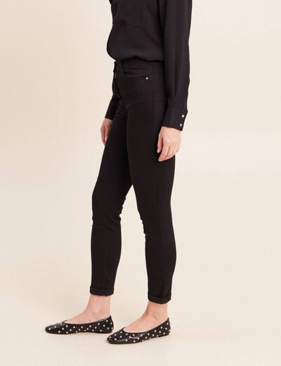 Jean coupe ajust&eacute;e 7/8&egrave;me noir femme