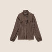 Blouse droite manches longues marron femme