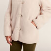 Manteau droit laine mouton ivoire femme