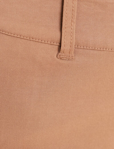Pantalon large 7/8ème marron femme