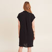 Robe droite col en V noir femme