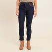 Pantalon ajust&eacute; taille bascul&eacute;e denim brut femme