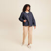 Doudoune doubl&eacute;e sans col denim brut femme