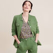Veste droite boutonnée vert femme