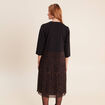 Robe bi-mati&egrave;re &eacute;vas&eacute;e col rond marron femme