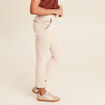 Pantalon chino brodé 7/8ème denim beige femme