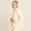 Veste boutonnée en jean jaune clair femme