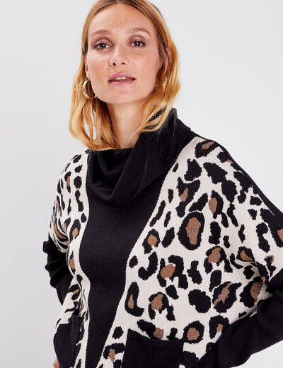 Pull manches longues noir femme
