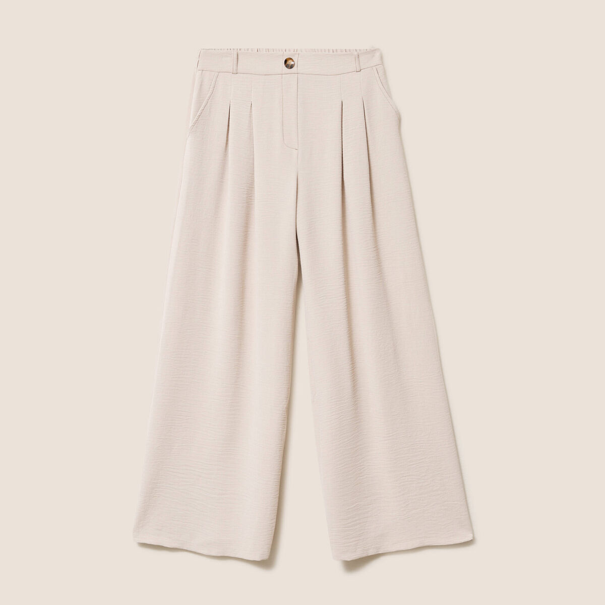 Pantalon large taille standard gris clair femme