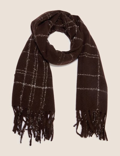 &Eacute;charpe fluide marron fonc&eacute; femme