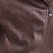 Veste esprit motard zipp&eacute;e marron fonc&eacute; femme