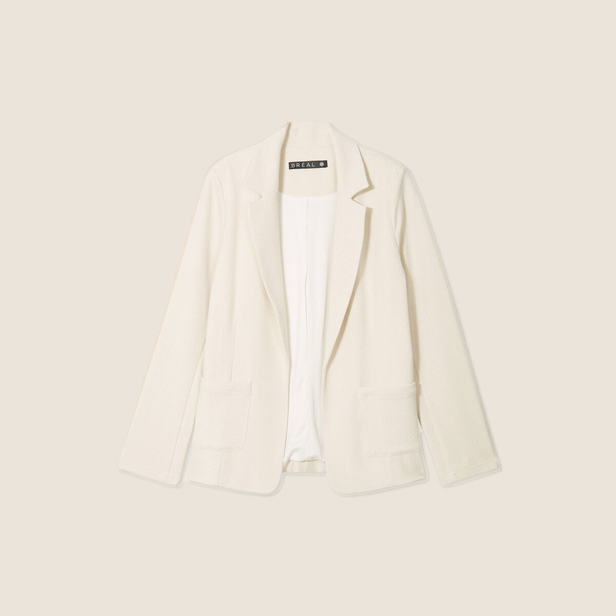 Veste tailleur cintrée ecru femme
