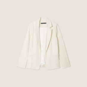 Veste tailleur cintrée ecru femme