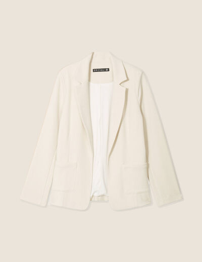 Veste tailleur cintrée ecru femme
