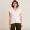 T-shirt manches courtes ecru femme