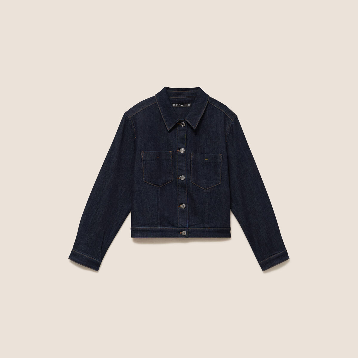 Veste manches longues en jean denim brut femme